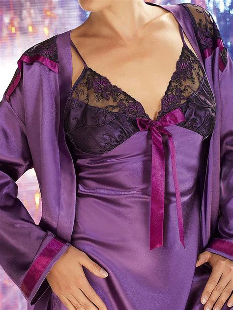 Irall Satin Collection Tiffany Robe Purple Plum Beautiful Sexy Lingerie At Diosa UK