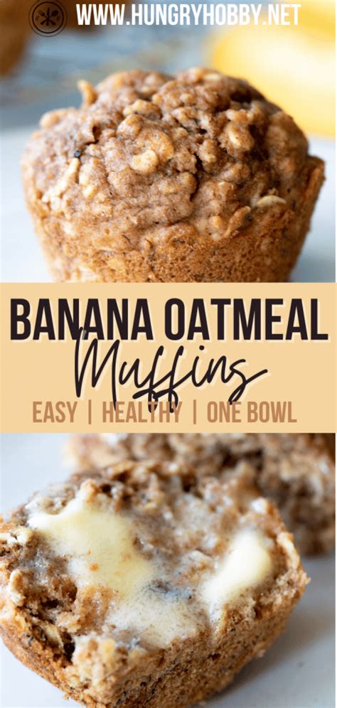 Banana Oatmeal Muffins - Hungry Hobby