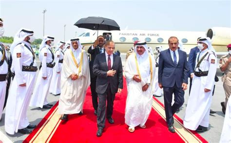 Prime Minister Shehbaz Sharif Reaches Doha On His Two Day Official