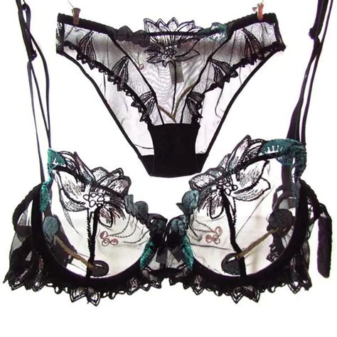 Donne Intimo Lingerie Set Insieme Sexy Del Reggiseno Brief Set Push Up Trasparente Del Merletto