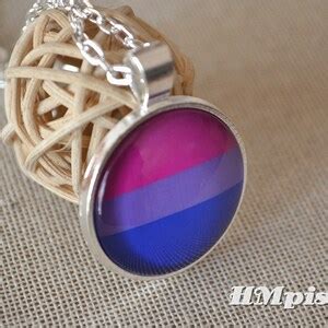 Bisexual Pride Necklace Glass Dome Pendant LGBT Gift Gay Pride Cabochon Charm Jewelry Gay
