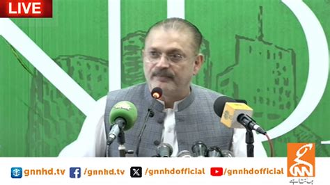 Live Information Minister Sindh Sharjeel Memon Important Press