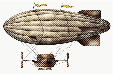 Hand drawn airship halftone style sticker overlay | free image by rawpixel.com / Adj | How to ...