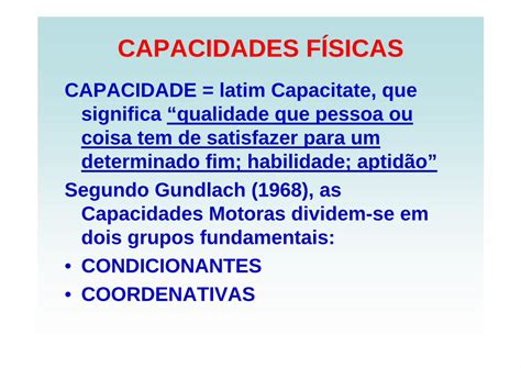 Pdf Td Capacidades F Sicas Capacidades Motoras Dividem Se Em