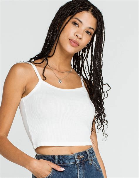 Heart And Hips Basic Womens White Cropped Tank White Tillys