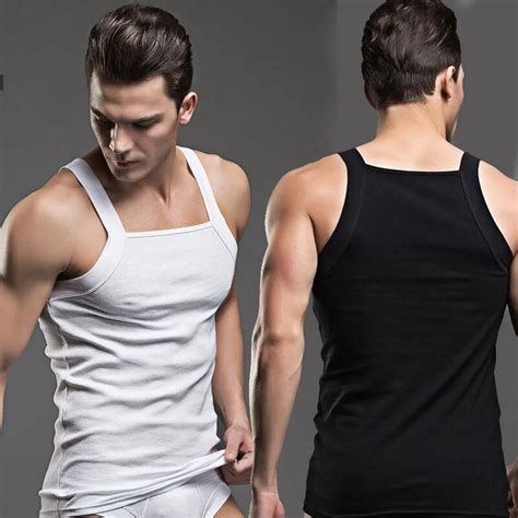 Superbody Cotton New Men Underwear Fashion Tank Tops Solid Vest Brand Sexy Tanks Sleeveless