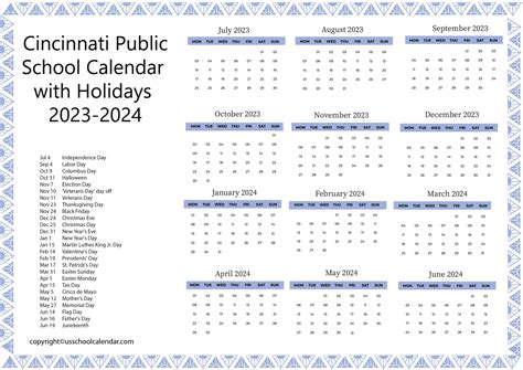 Cincinnati Public Schools Calendar 2024 - Nadia Valaree