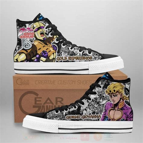 Hot Giorno Giovanna Custom Manga Anime Jojo S Birraze Adventure Unisex High Top Canvas Shoes
