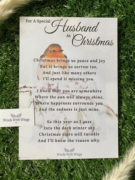 For A Special Husband At Christmas Grave Card Memorial Etsy Uk