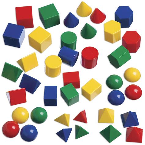 Amazon Edxeducation Mini Geometric Solids Set Of 40 3D Shapes