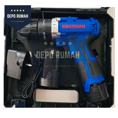 Bossman Bcd12 I Cordless Impact Hammer Drill Set Li Ion Battery 12v