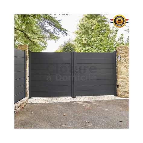 Portail Battant En Aluminium Par Aluclos Couleur Gris Ral