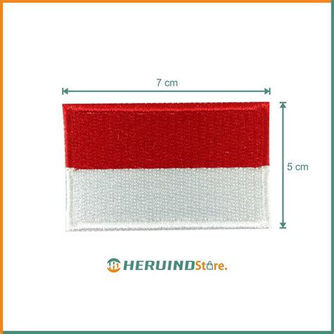 Jual PATCH BORDIR EMBLEM BORDIR BENDERA MERAH PUTIH UKURAN 7 X 5 CM