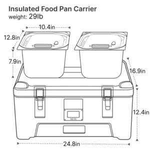 FORCOOK Hot Boxes For Catering Insulated Food Pan Carrier Food Warmer Box Keep Food Hot Or Cold