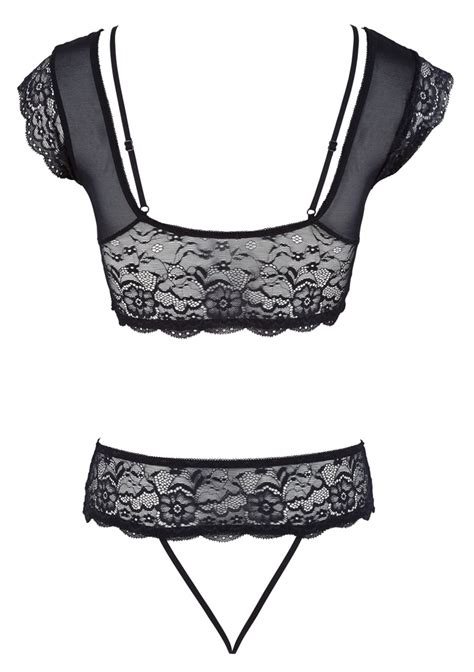 Cottelli Zwart Kant Stras Lingerie Set Cocolamar Be