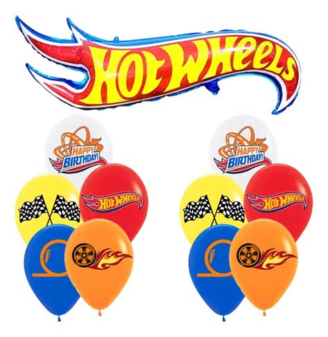 11pcs Globos Hot Wheels Fiesta Decoraciones Cumpleaños Meses sin interés