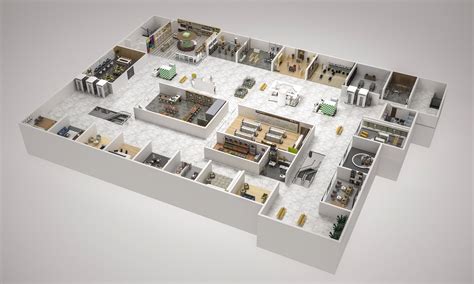 3D Plan of a mall on Behance