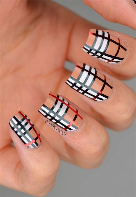 NAILS Striping Tape Burberry Nail Art CBBNov Cosmetic Proof