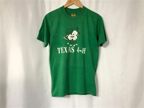 Vintage 4h T Shirt Green 4 H Shirt Size S Texas T Shirt Etsy