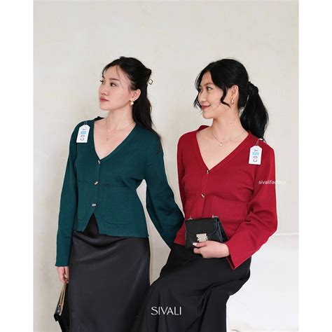 Jual SIVALI Blair Cardigan Fitted Kardigan Knit Korean Atasan Wanita