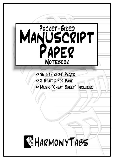 Harmonytabs Pocket Sized Manuscript Staff Paper Notebook