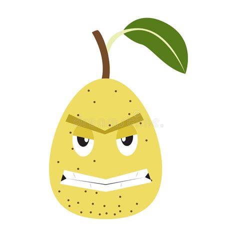 Angry Pear Cartoon Character Emote Stock Vector Illustration Of Fresh