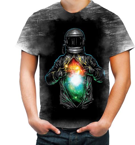 Camiseta Camisa Astronauta Universo Galáxia Arte HD 3 no Elo7