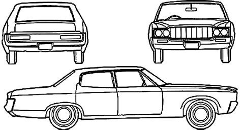 1970 Amc Ambassador 4 Door Sedan Blueprints Free Outlines