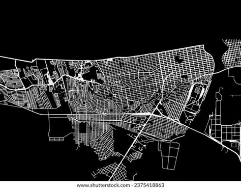 Vector City Map Coatzacoalcos Mexico White Stock Vector Royalty Free