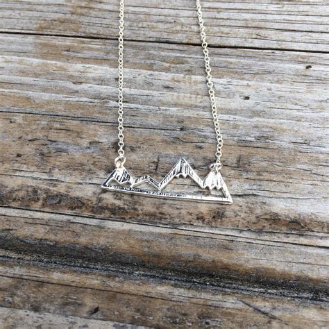 Silver Mountain Necklace Mountain Charm Necklace California - Etsy