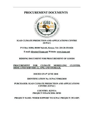 Fillable Online Standard Bidding Document For Procurement Of Goods