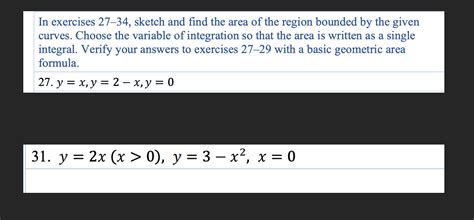 Solved In exercises 27–34, sketch and find the area of the | Chegg.com 