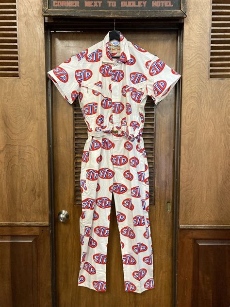 Vintage 1960 S STP Pit Crew Drag Race Hot Rod Deadstock Coveralls Vintage Coveralls 1960 S