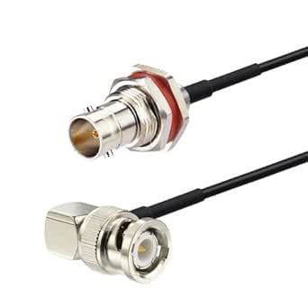 Bnc Female Bulkhead To Bnc Male Right Angle Coaxial Pigtail Cable Rg