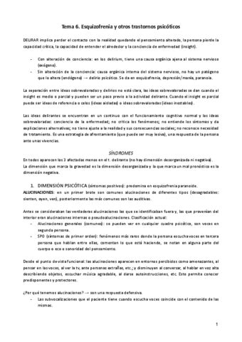 Tema 6 Esquizofrenia Y Otros Trastornos Psicoticos Pdf