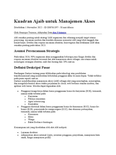 Magic Quadrant For Access Management - En.id | PDF