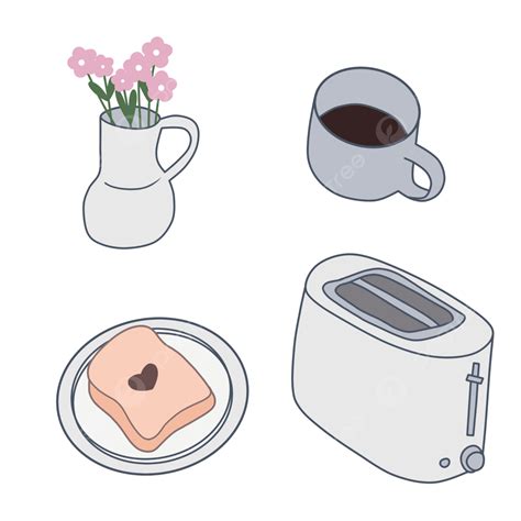 Ilustração De Adesivo Fofo De Hora Do Café Da Manhã Png Café Da Manhã