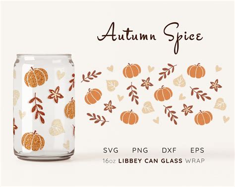 LIBBEY GLASS SVG Pumpkin Libbey Glass Can Svg Fall Leaves Etsy