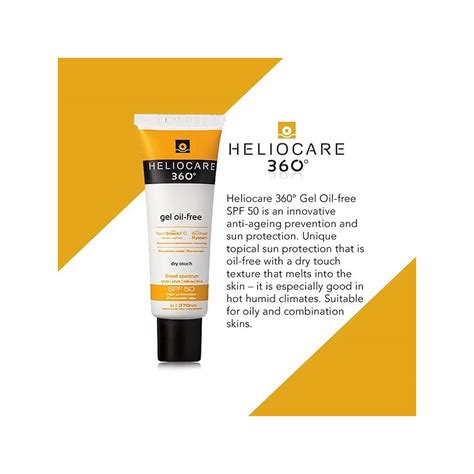 Heliocare 360 Gel Oil Free Dry Touch Spf 50 Sunscreen Buy Online At