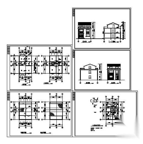 某三层乡村别墅建筑设计方案施工图下载【id151389136】知末案例馆