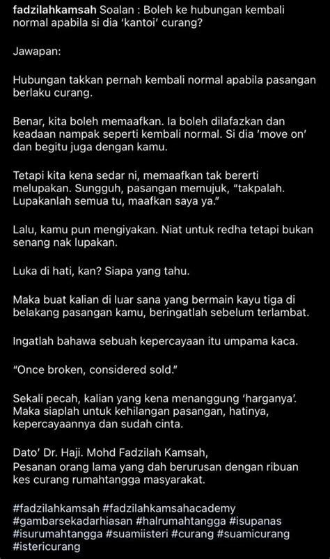 Once Broken Considered Sold Amaran Padu Dari Dr Fadzilah Kamsah