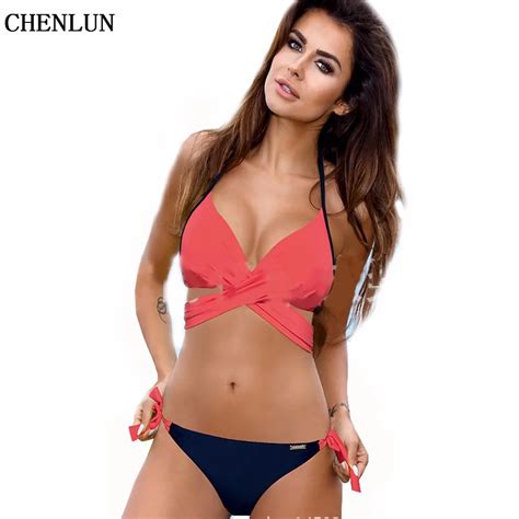 Chenlun 2017 Sexy Criss Cross Bandage Women Bikini Swimsuit Push Up