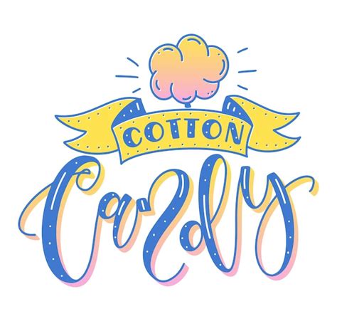 Premium Vector Cotton Candy Colored Lettering With Doodle Sweet And