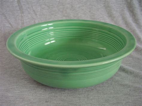 Vintage Fiestaware Original Green Nappy Serving Bowl Fiesta Pottery And Glass