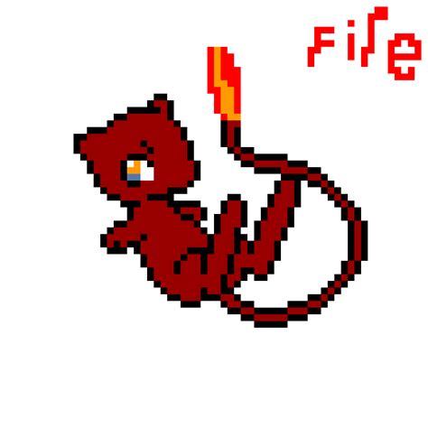 Fire Type Mew Pokemon Pixel Art