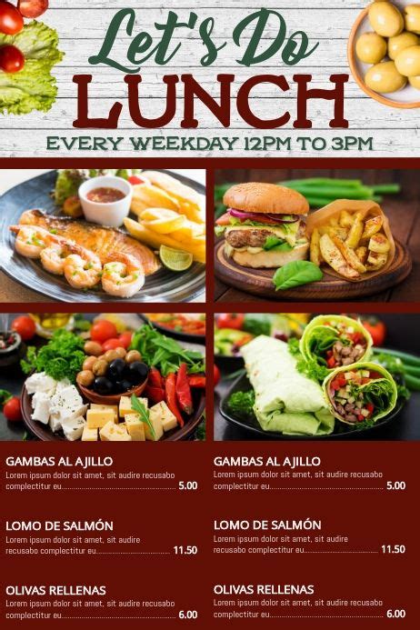 Lunch Special Poster Template Lunch Specials Menu Design Template