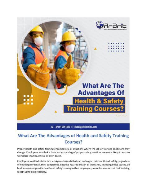 Calam O What Are The Advantages Of Health And Safety Training Courses