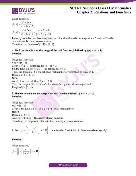 Ncert Solutions For Class Maths Chapter Relations And Functions