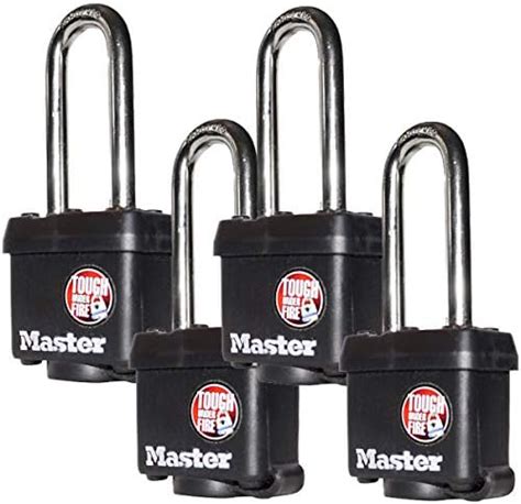 Master Lock 4 Cadenas à clés identiques avec revêtement