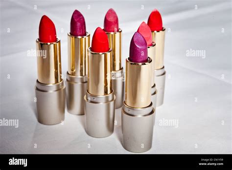 Various Colours Of Lipstick Stock Photo Alamy